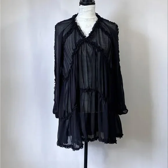 Aurum Chiffon Minidress size 2 - Picture 3 of 11